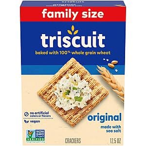 Select Accnts: 12.5-Oz Triscuit Wheat Crackers (Original or Pepper & Olive Oil) $2.20 w/ S&S