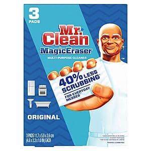 3-Ct Mr. Clean Original Magic Eraser Cleaning Pads $1.30 & More + Free Pickup