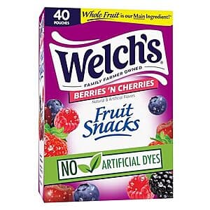 Select Accounts: 40-Pk 0.8-Oz Welch's Fruit Snacks (various) $3.50 w/ S&S