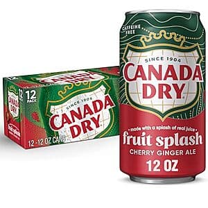 12-pk 12-oz Canada Dry Fruit Splash Cherry Ginger Ale Soda 3 for $14.20 w/ Subscribe & Save