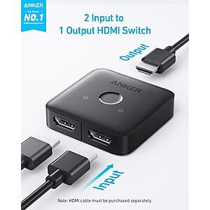 Prime Members: Anker HDMI 4K@60Hz Switch (2 Input/1 Output) $10 + Free S&H