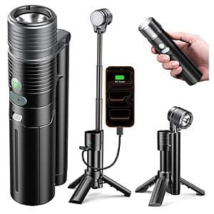 AsFrost 2-in-1 Rechargeable LED Camping Flashlight Light (Black) $15