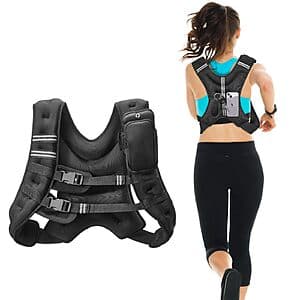 20-Lb VEVOR Weighted Workout Vest w/ Reflective Stripe $23.90