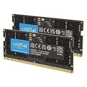 96GB (2 x 48GB) Crucial 5600 MHz DDR5 SO-DIMM Laptop Memory Kit $204 + Free Shipping