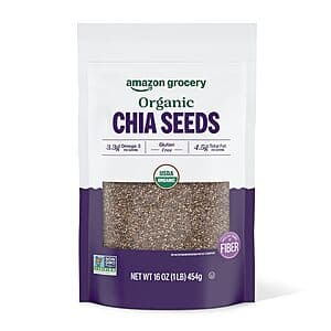 Select Accts: 16-Oz Amazon Grocery Organic Black Chia Seeds $4.05 w/ S&S