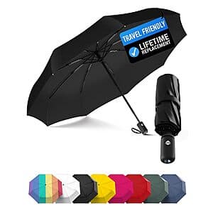 Rain-Mate Windproof Compact Folding Lightweight Travel Umbrella $9.95