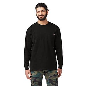 Dickies Men's Big and Tall Long Sleeve Heavyweight Crew Neck T-Shirt $9.20