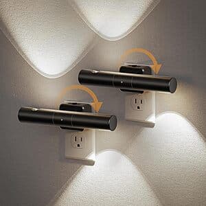 2-Pack JandCase Dimmable LED Rotating Plug-In Lights: 3-in-1 Color Adjustable $9 & More
