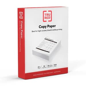 500-Sheet Tru Red 8.5"x11" Copy Paper Ream (20 Lbs./92 Brightness) $5 + Free Store Pickup