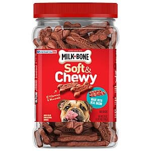Select Accounts: 25-Oz Milk-Bone Soft & Chewy Dog Treats Made w/ Real Bacon $7.95 w/ S&S