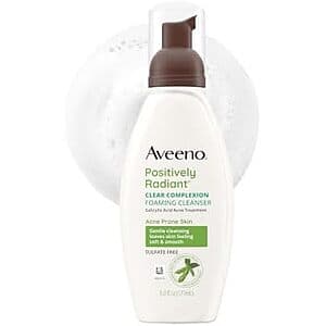 6-oz Aveeno Clear Complexion Foaming Facial Cleanser w/ 0.5% Salicylic Acid $3.65 w/ S&S