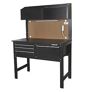 WORKPRO 2-in-1 48" Workbench & Cabinet Combo w/ Light $144.90 + Free S&H