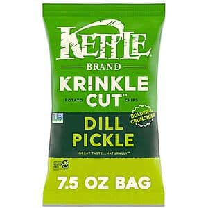 Select Accounts: 7.5-oz Kettle Brand Krinkle Cut Potato Chips (Dill Pickle) $1.70 w/ Subscribe & Save