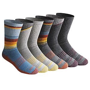 6-Pairs Dickies Men's Dri-Tech Original Moisture Control Crew Socks (Large) $5.10