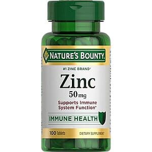 Select Accounts: 100-Count Nature's Bounty 50mg Zinc Supplement Caplets $2.45 w/ Subscribe & Save