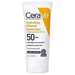 5-Oz CeraVe 100% Mineral Sunscreen SPF 50 $6.50 w/ Subscribe & Save