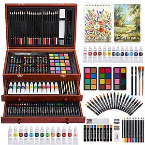 175-Pc Color More Deluxe Art Set w/ Wooden Case $21.05