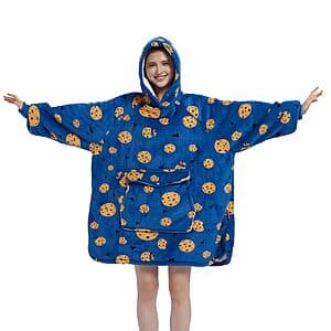 Krifey Wearable Oversized Sherpa Fleece Hoodie/ Blanket $10