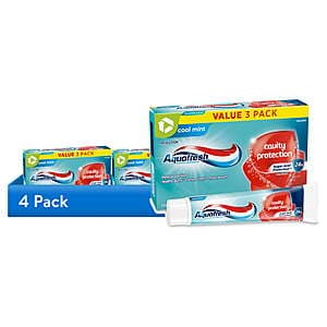 12-pk 5.6-oz Aquafresh Cavity Protection Fluoride Toothpaste (Cool Mint) $9.95