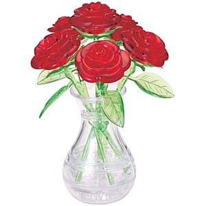 44-Piece Bepuzzled Roses in a Vase 3D Crystal Puzzle (Level 2) $6.20