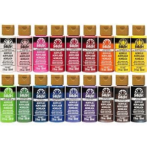 18-Colors 2-Oz FolkArt Acrylic Paint Set (Matte) $7.15