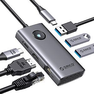 USB C Docking Station ORICO, 6 in 1 USB C $8.39 Fs w/ Prime members or Order $35