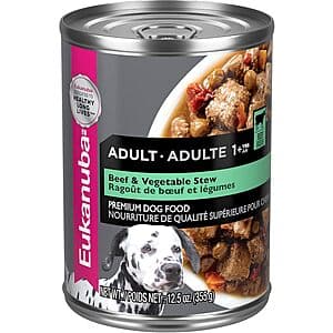 12-Pack 12.5-Oz Eukanuba Adult Dog Food (Beef & Vegetable Stew) $16.15 w/ Subscribe & Save & More