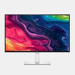 Dell S2725QS 27-inch 4K IPS monitor with thin bezels and black stand on white background.