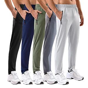 5-Pk MSGD Men's Stretch Lightweight Sweatpants w/ Zipper Pockets from $19 + Free S&H