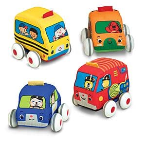 4-Piece Melissa & Doug K's Kids Pull-Back Vehicle Baby Toy Set $12.25