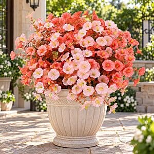 12-bundle pack of artificial fall morning glory flower stems with eucalyptus leaves in three seasonal colors, displayed as a decorative floral arrangement.