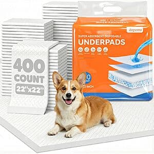 400-Ct 22" x 22" Doporro Super Absorbent Puppy Potty Training Pads w/ Adhesive $28.40 + Free S&H
