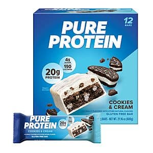 12-Pack 1.76-Oz Pure Protein Bars (Cookies and Cream) $12.10 w/ Subscribe & Save
