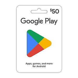 $50 Google Play Gift Card (Physical/Email Delivery) + $5 Amazon Promo Credit $50 + Free Shipping