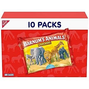 10-Ct 1-Oz BARNUM'S Original Animal Crackers Snack Packs $3 w/ S&S
