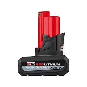 Milwaukee M12 REDLITHIUM 12-Volt Lithium-Ion High Output XC 5 Ah Battery $55 + Free Shipping w/ Prime