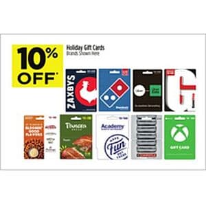 Dollar General In-Stores Offer: Holiday Gift Cards: GameStop, Dominos, Chipotle 10% Off & More (Valid thru 10/31)