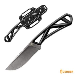 Gerber Exo-Mod Drop Point 3.5" Stainless Steel Fixed Blade Knife (Black) $15 + Free S&H
