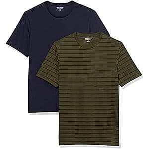 2-Pack Amazon Essentials Men's Slim-Fit Crewneck Pocket T-Shirt $5.15