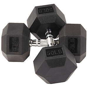 50-Lb BalanceFrom Rubber Encased Hex Dumbbells (Pair) $51 + Free Shipping