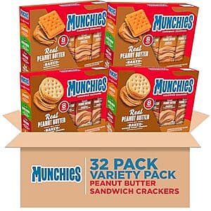 4-Pack 11.36-Oz Munchies Sandwich Crackers (Peanut Butter Variety Pack) $10.25 w/ Subscribe & Save