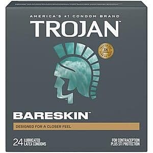24-Count TROJAN BareSkin Thin Lubricated Condoms $6.50 w/ Subscribe & Save