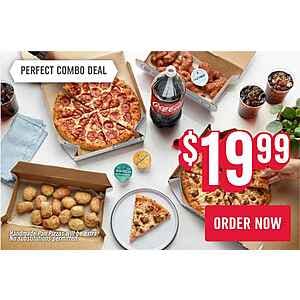 Domino's: 2 Medium 1-Topping Pizzas, 16-Piece Parmesan Bread Bites, 8-Piece Cinnamon Twists & 2L Soda $20 (Delivery or Carryout)