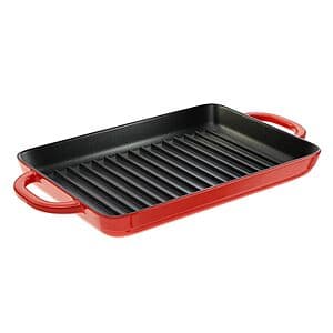 12.5" x 8" Lodge Enameled Cast Iron Grill Pan w/ Dual Assist Handles $29.95