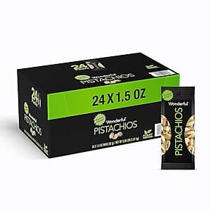 24-Pack 1.5-Oz Wonderful Pistachios in Shells (Roasted & Salted) $10.70 w/ Subscribe & Save
