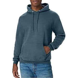 Hanes Men's EcoSmart Fleece Pullover Hooded Sweatshirt (Metallic Teal) $8