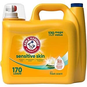 170-Oz Arm & Hammer Sensitive Skin Plus Liquid Laundry Detergent $10 w/ S&S
