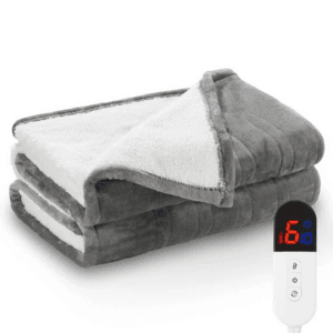 50" x 60" Naipo Electric Heated Machine Washable Throw Blanket (Gray) $26