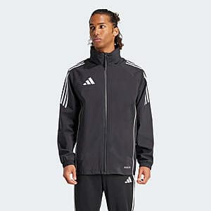 adidas Men's Tiro 24 Rain Jacket (Black / White) $43 + Free Shipping
