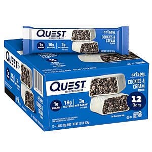 12-Count 1.83oz. Quest Nutrition Crispy Hero Protein Bars (Cookies & Cream) $17.50